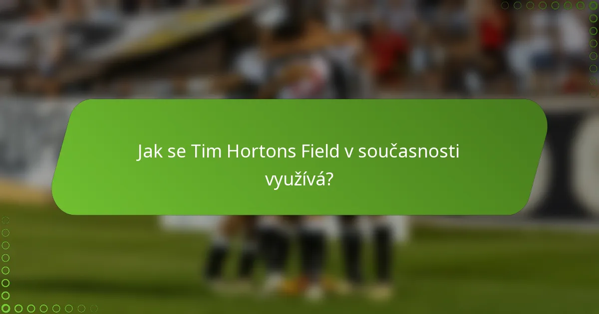 Jak se Tim Hortons Field v současnosti využívá?
