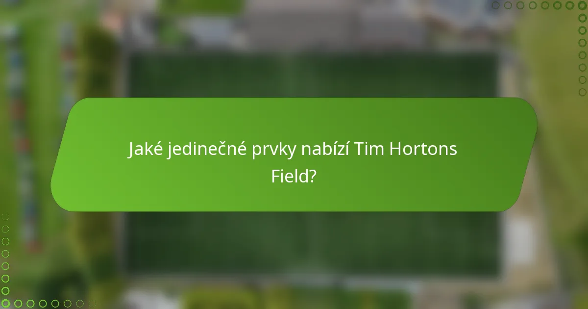 Jaké jedinečné prvky nabízí Tim Hortons Field?