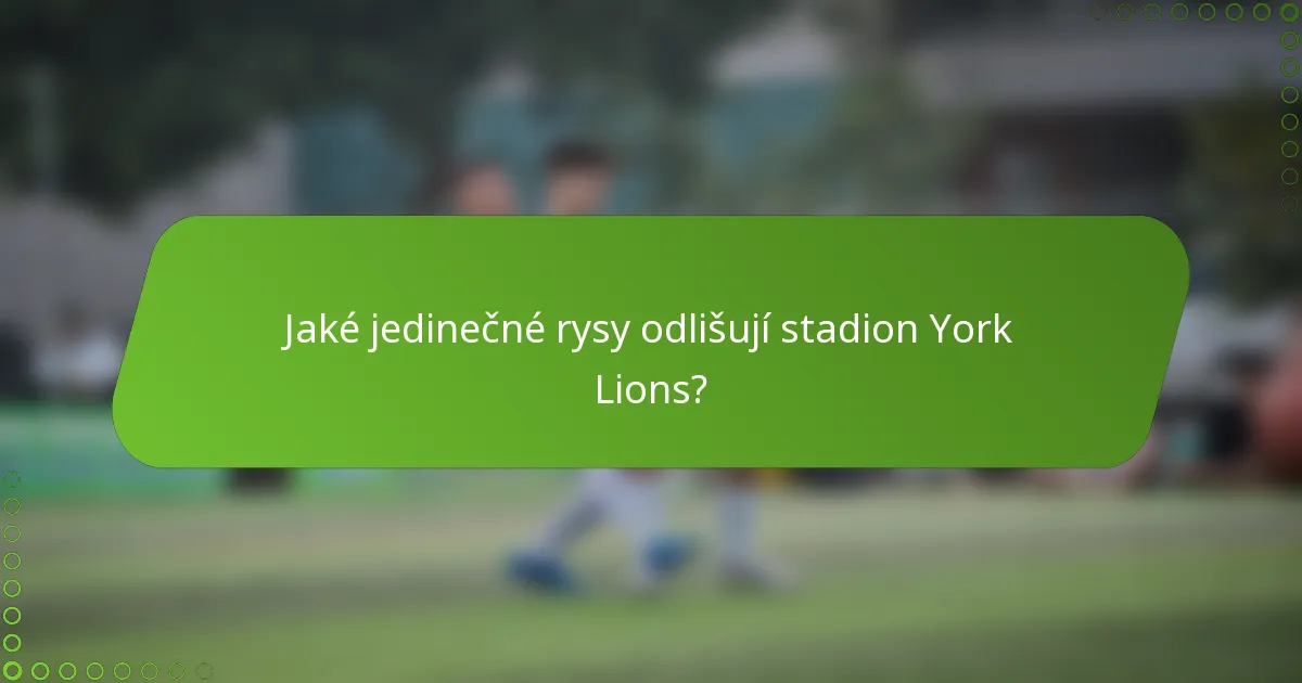 Jaké jedinečné rysy odlišují stadion York Lions?